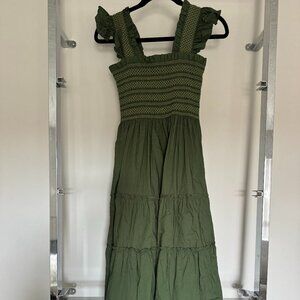 Hill House Home Ellie Nap Dress Leaf Green Cotton XS